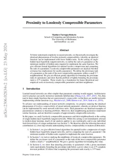 Proximity to Losslessly Compressible Parameters