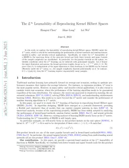The $L^\infty$ Learnability of Reproducing Kernel Hilbert Spaces