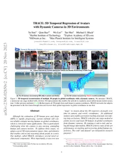 TRACE: 5D Temporal Regression of Avatars with Dynamic Cameras in 3D
  Environments