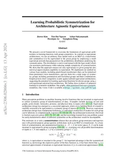 Learning Probabilistic Symmetrization for Architecture Agnostic
  Equivariance