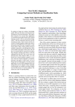 Text-To-KG Alignment: Comparing Current Methods on Classification Tasks