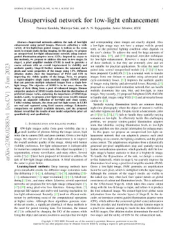 Unsupervised network for low-light enhancement