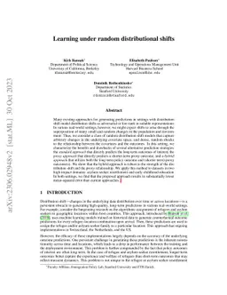 Learning under random distributional shifts