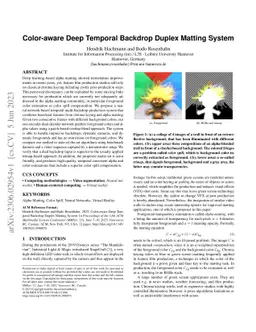 Color-aware Deep Temporal Backdrop Duplex Matting System