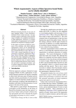 Which Argumentative Aspects of Hate Speech in Social Media can be
  reliably identified?