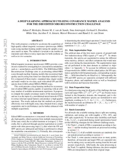 A Deep Learning Approach Utilizing Covariance Matrix Analysis for the
  ISBI Edited MRS Reconstruction Challenge