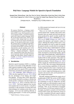 PolyVoice: Language Models for Speech to Speech Translation