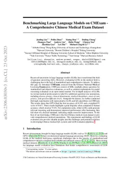 Benchmarking Large Language Models on CMExam -- A Comprehensive Chinese
  Medical Exam Dataset