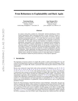 From Robustness to Explainability and Back Again