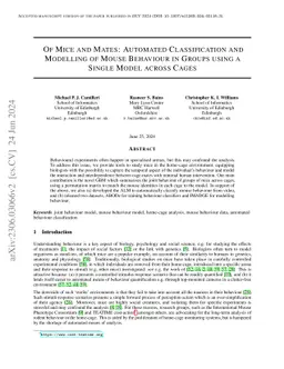 Of Mice and Mates: Automated Classification and Modelling of Mouse
  Behaviour in Groups using a Single Model across Cages