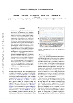 Interactive Editing for Text Summarization