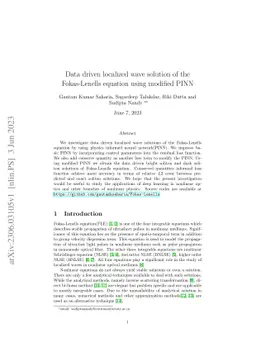 Data driven localized wave solution of the Fokas-Lenells equation using
  modified PINN