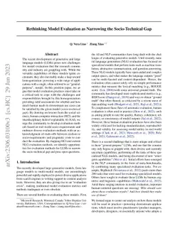 Rethinking Model Evaluation as Narrowing the Socio-Technical Gap