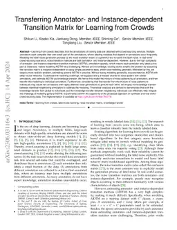 Transferring Annotator- and Instance-dependent Transition Matrix for
  Learning from Crowds