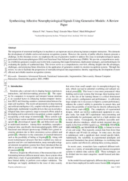 Synthesizing Affective Neurophysiological Signals Using Generative
  Models: A Review Paper
