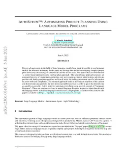 AutoScrum: Automating Project Planning Using Large Language Models