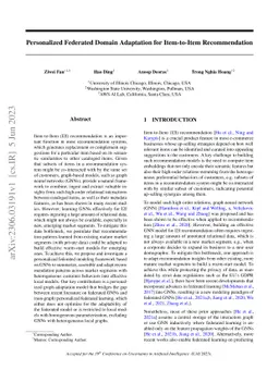 Personalized Federated Domain Adaptation for Item-to-Item Recommendation