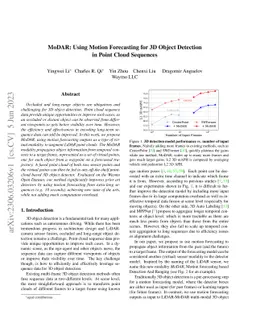 MoDAR: Using Motion Forecasting for 3D Object Detection in Point Cloud
  Sequences