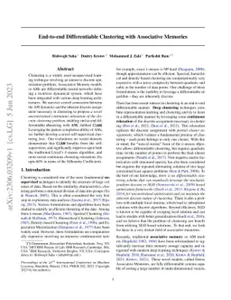End-to-end Differentiable Clustering with Associative Memories