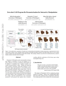 Zero-shot CAD Program Re-Parameterization for Interactive Manipulation