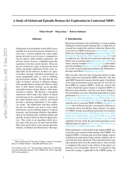 A Study of Global and Episodic Bonuses for Exploration in Contextual
  MDPs