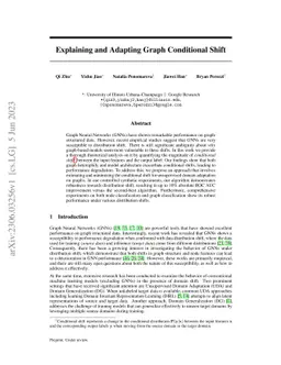 Explaining and Adapting Graph Conditional Shift