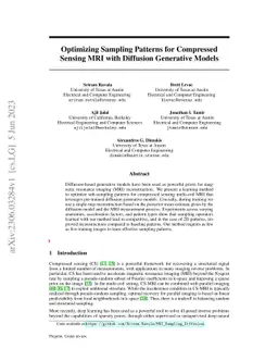 Optimizing Sampling Patterns for Compressed Sensing MRI with Diffusion
  Generative Models