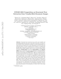 ICDAR 2023 Competition on Structured Text Extraction from Visually-Rich
  Document Images