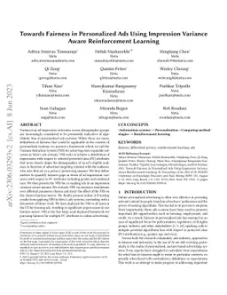 Towards Fairness in Personalized Ads Using Impression Variance Aware
  Reinforcement Learning