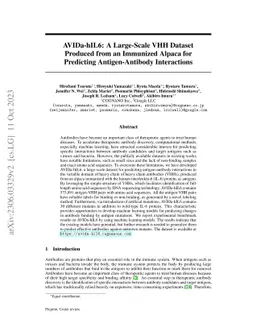 AVIDa-hIL6: A Large-Scale VHH Dataset Produced from an Immunized Alpaca
  for Predicting Antigen-Antibody Interactions