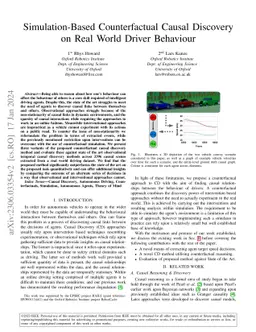 Simulation-Based Counterfactual Causal Discovery on Real World Driver
  Behaviour