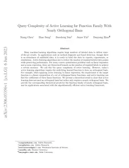 Query Complexity of Active Learning for Function Family With Nearly
  Orthogonal Basis