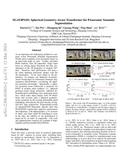 SGAT4PASS: Spherical Geometry-Aware Transformer for PAnoramic Semantic
  Segmentation