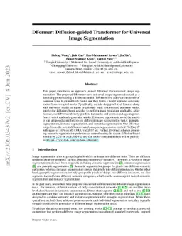 DFormer: Diffusion-guided Transformer for Universal Image Segmentation