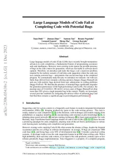 Large Language Models of Code Fail at Completing Code with Potential
  Bugs