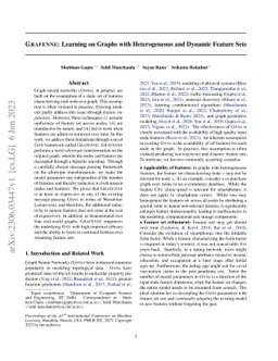 GRAFENNE: Learning on Graphs with Heterogeneous and Dynamic Feature Sets