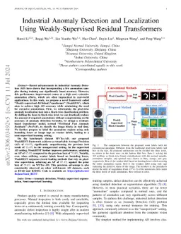 Industrial Anomaly Detection and Localization Using Weakly-Supervised
  Residual Transformers