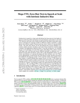 Mega-TTS: Zero-Shot Text-to-Speech at Scale with Intrinsic Inductive
  Bias