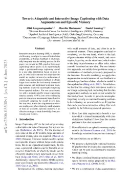 Towards Adaptable and Interactive Image Captioning with Data
  Augmentation and Episodic Memory