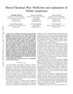 Russo-Ukrainian War: Prediction and explanation of Twitter suspension