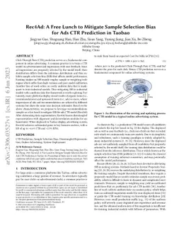Rec4Ad: A Free Lunch to Mitigate Sample Selection Bias for Ads CTR
  Prediction in Taobao