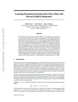 Learning Dynamical Systems from Noisy Data with Inverse-Explicit
  Integrators