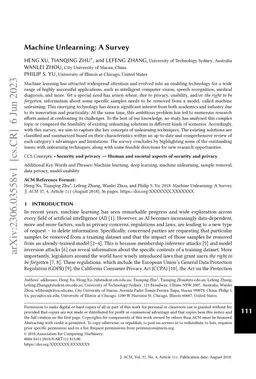 Machine Unlearning: A Survey