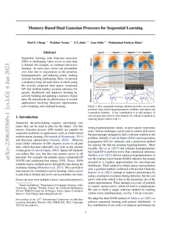 Memory-Based Dual Gaussian Processes for Sequential Learning