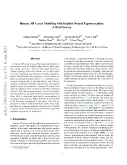 Human 3D Avatar Modeling with Implicit Neural Representation: A Brief
  Survey