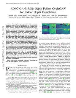 RDFC-GAN: RGB-Depth Fusion CycleGAN for Indoor Depth Completion