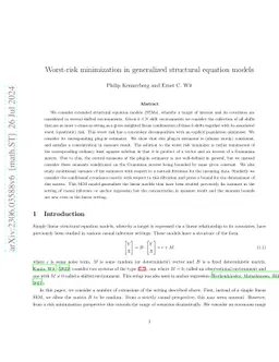 Worst-risk minimization in generalized structural equation models