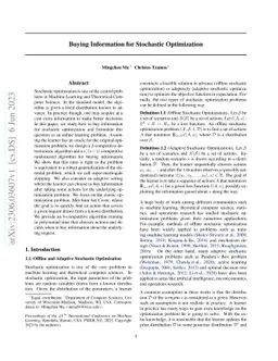 Buying Information for Stochastic Optimization