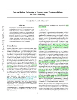 Fair and Robust Estimation of Heterogeneous Treatment Effects for Policy
  Learning