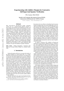 Experimenting with Additive Margins for Contrastive Self-Supervised
  Speaker Verification